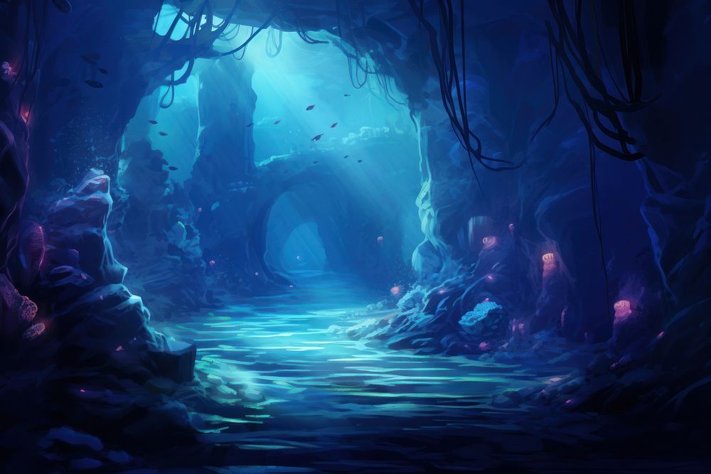 Nature light ocean cave. AI generated Image by rawpixel.