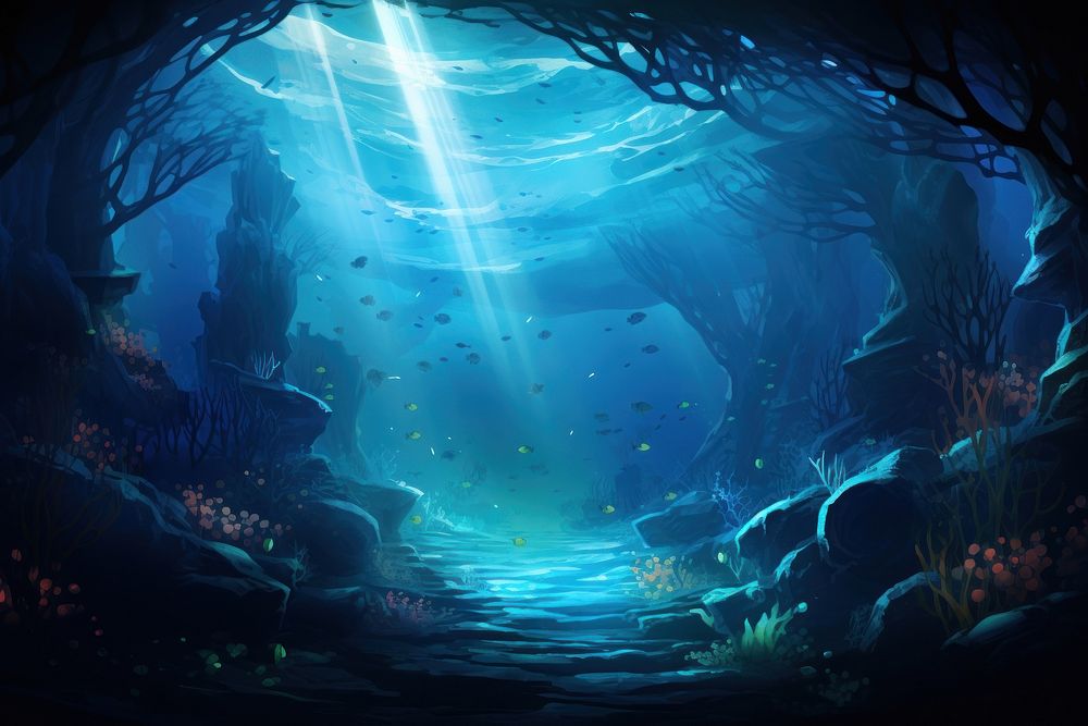 Sea underwater aquarium outdoors. AI generated Image by rawpixel.