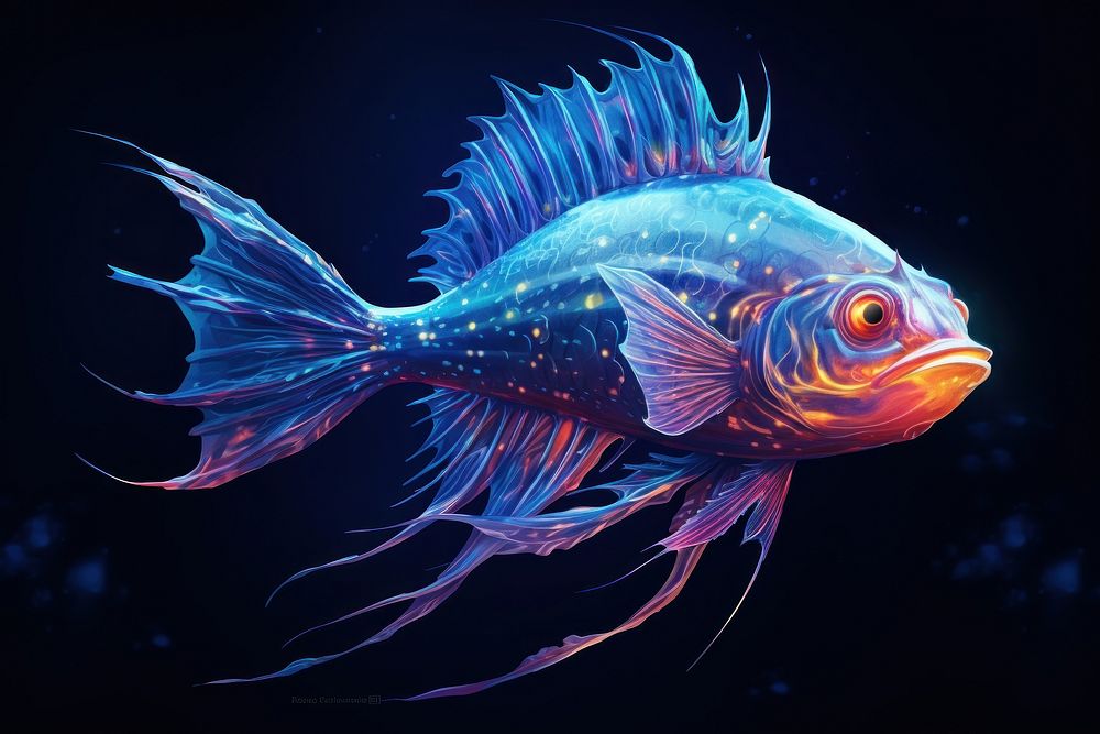 Fish animal sea underwater. AI generated Image by rawpixel.