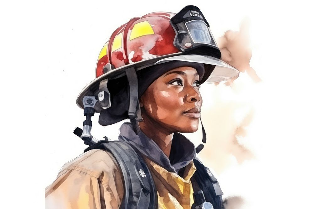 Firefighter hardhat helmet adult. AI generated Image by rawpixel.