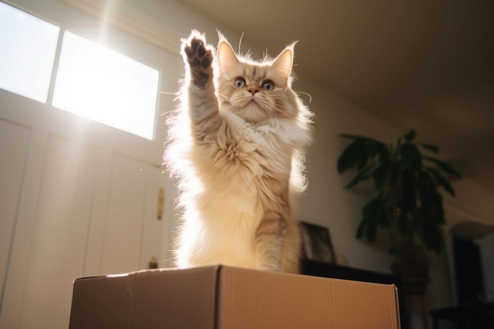 Box cardboard mammal animal. 