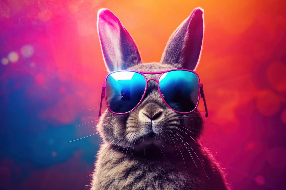 Sunglasses mammal animal rodent. AI generated Image by rawpixel.