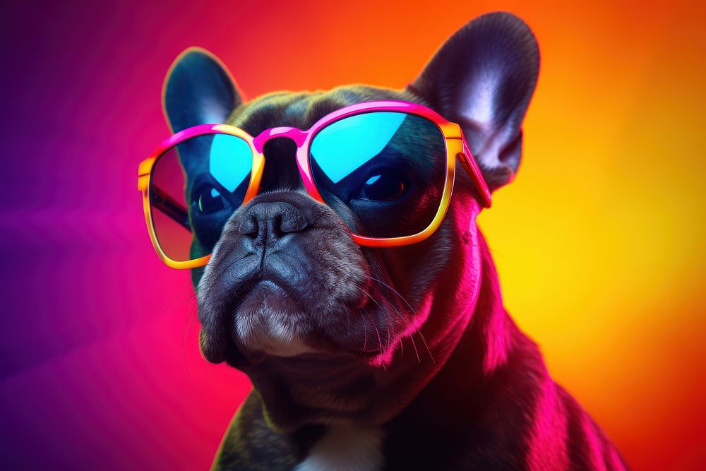 Sunglasses dog bulldog mammal. Premium Photo rawpixel