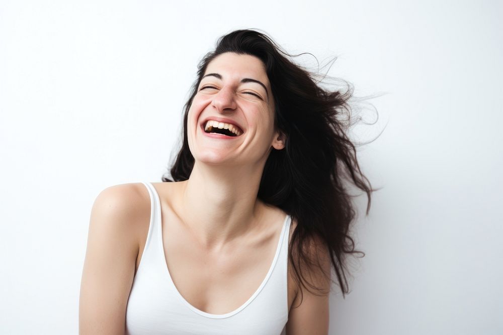 Laughing smiling adult white. AI generated Image by rawpixel.