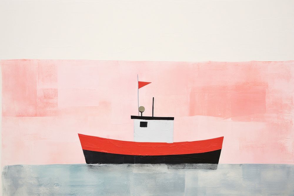 Boat art painting sailboat. AI generated Image by rawpixel.