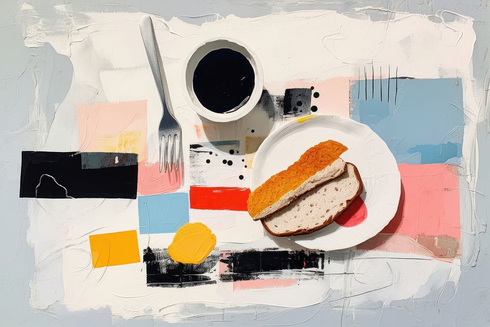 Breakfast bread food art. AI generated Image by rawpixel.
