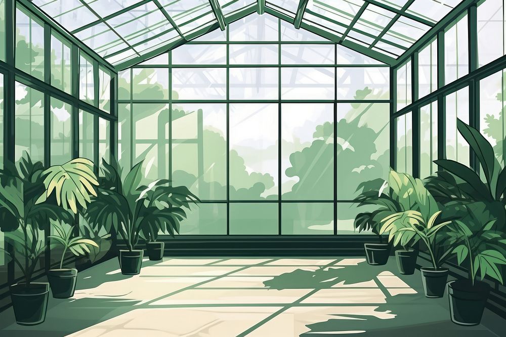 Greenhouse architecture building skylight. AI generated Image by rawpixel.