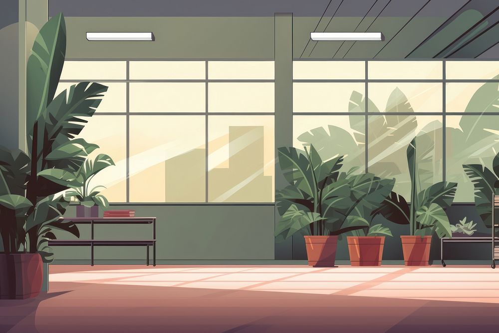Plant architecture building lobby. AI generated Image by rawpixel.