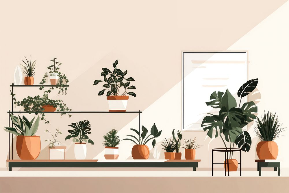 Plant architecture painting vase. AI generated Image by rawpixel.