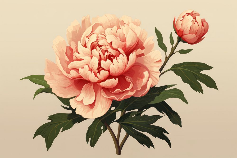 Peony flower plant rose. AI generated Image by rawpixel.