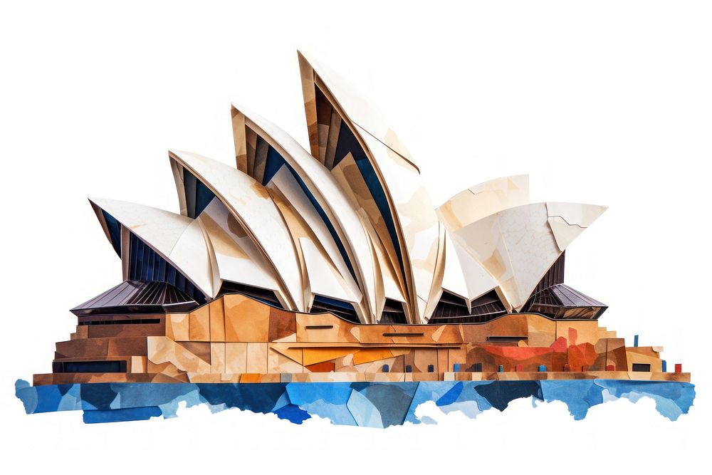 Sydney opera house architecture white background . AI generated Image by rawpixel.
