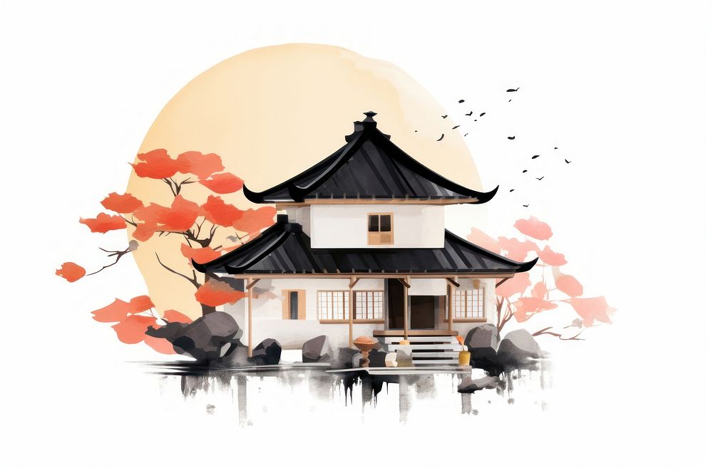 Tea house architecture building outdoors. AI generated Image by rawpixel.