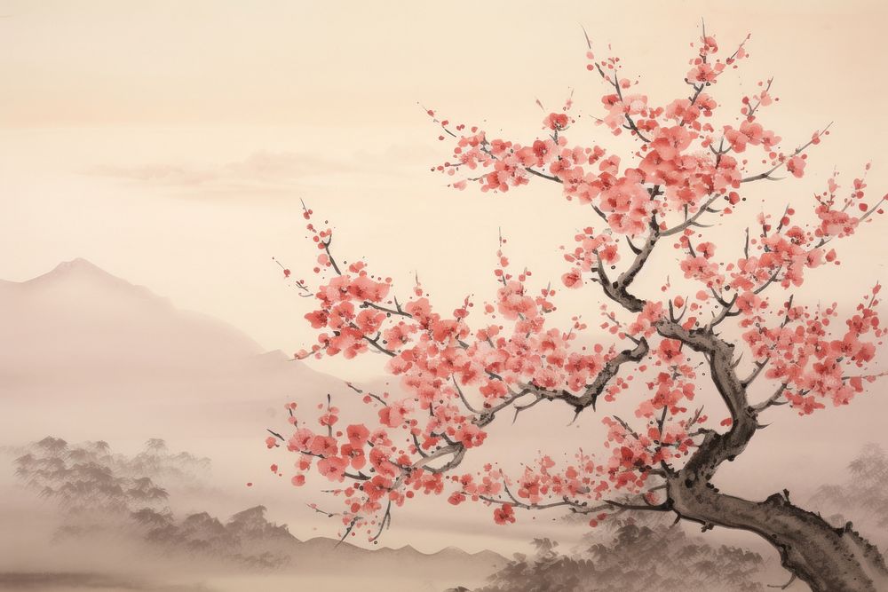 Flower painting blossom nature. AI generated Image by rawpixel.