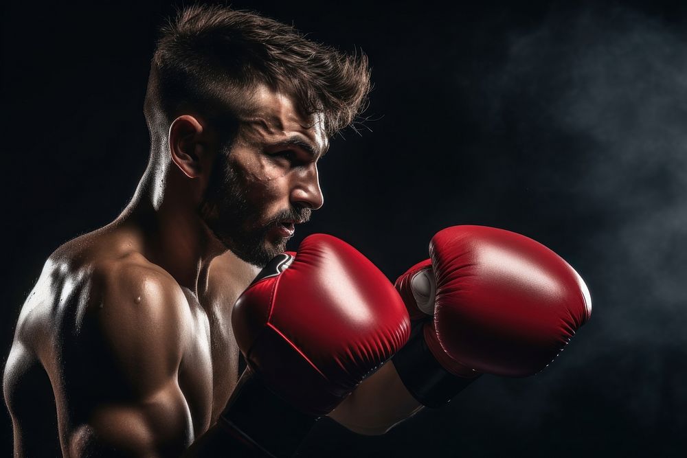 Portrait boxing adult determination. AI generated Image by rawpixel.