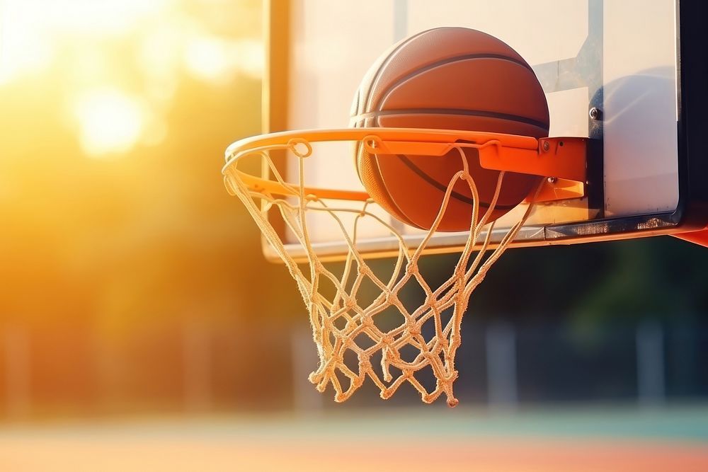 Basketball sports basketball hoop outdoors. AI generated Image by rawpixel.