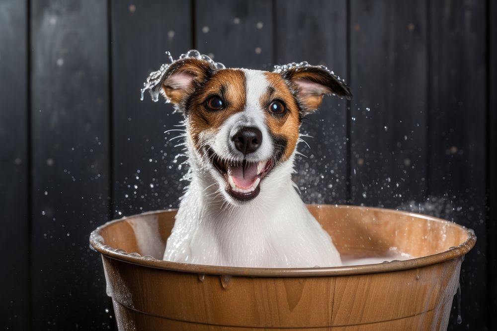 Mammal animal bucket dog. 