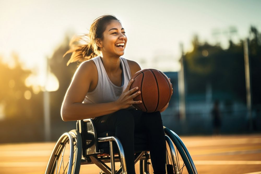 Basketball wheelchair sports happy. 