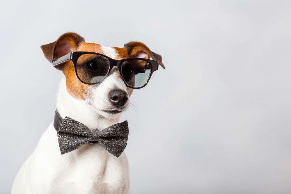 Sunglasses portrait mammal animal. 