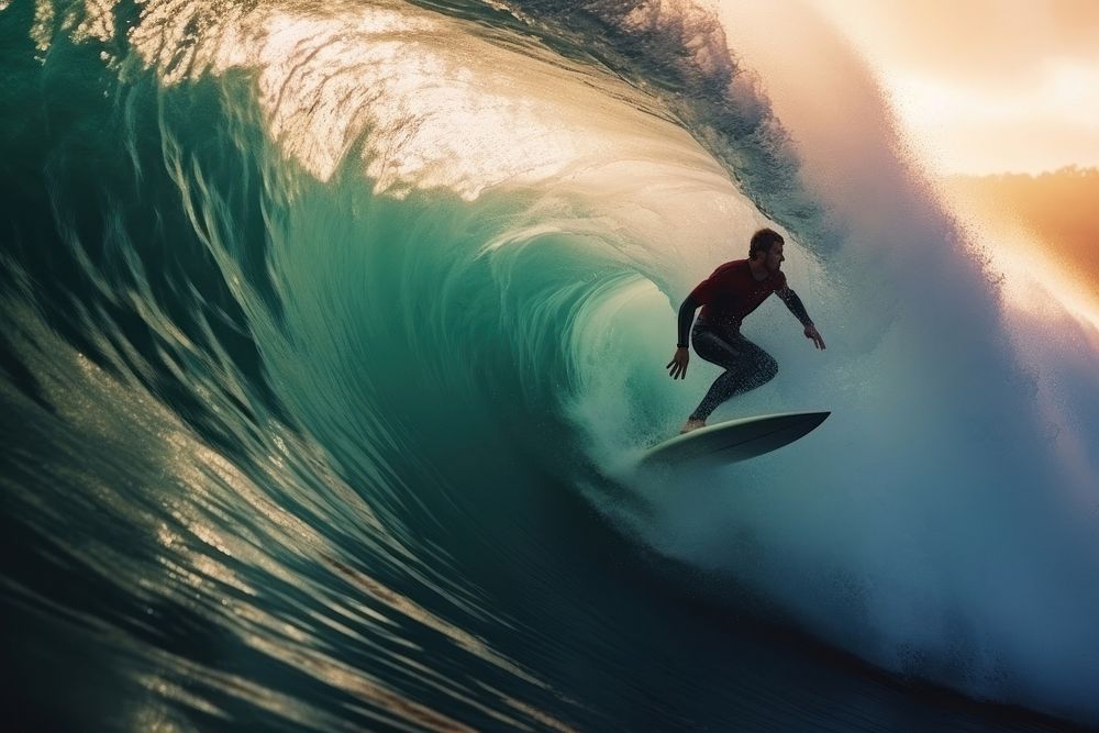 Ocean outdoors surfing sports. AI generated Image by rawpixel.