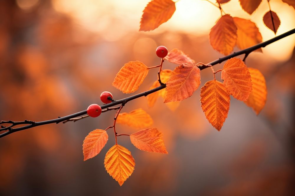 Autumn plant leaf red. AI generated Image by rawpixel.