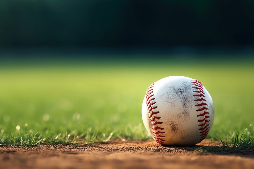 Baseball sports glove grass. AI generated Image by rawpixel.