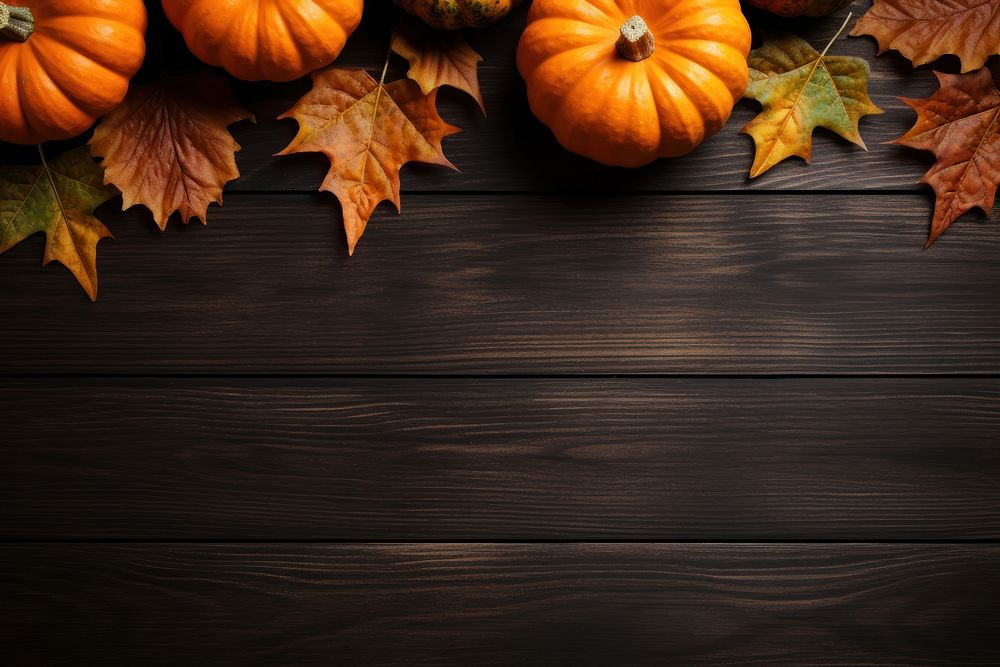 Pumpkin wood backgrounds vegetable. AI generated Image by rawpixel.