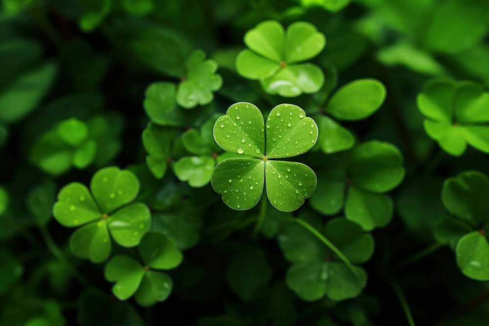 Leaf clover plant green. 