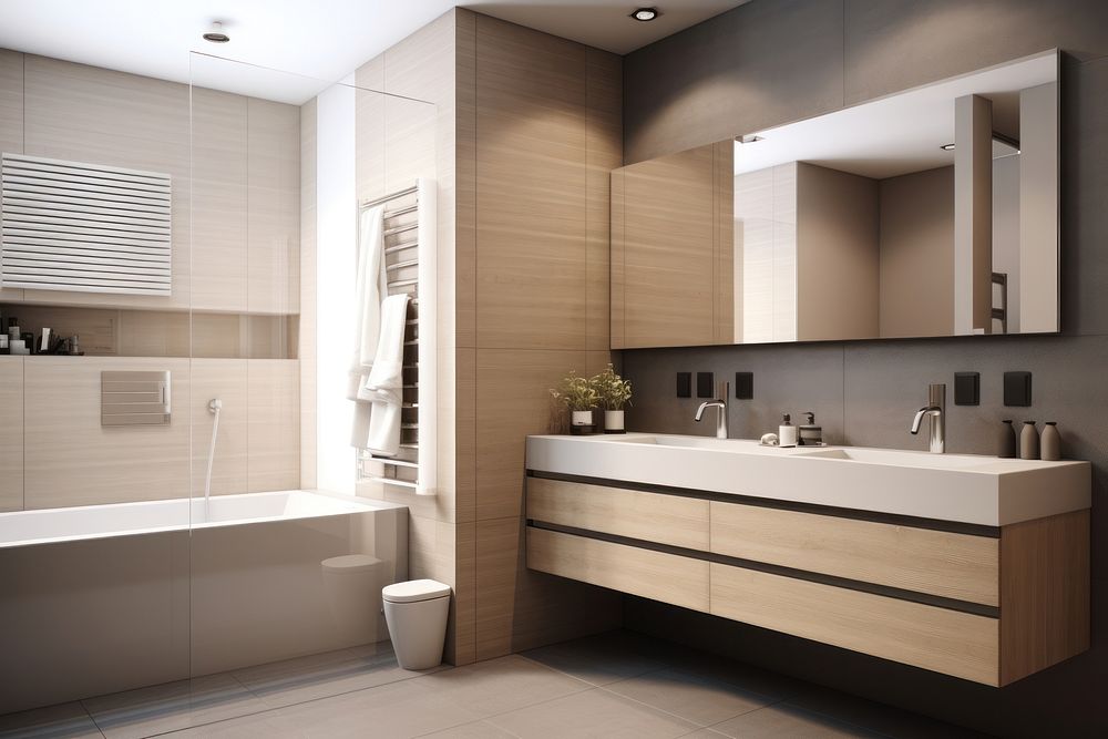 Modern bathroom, interior design.