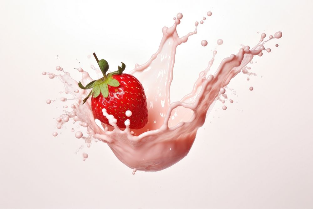 Strawberry fruit food milk. AI generated Image by rawpixel.