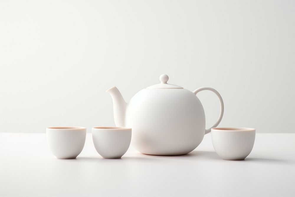 Tea cup set porcelain pottery teapot. AI generated Image by rawpixel.