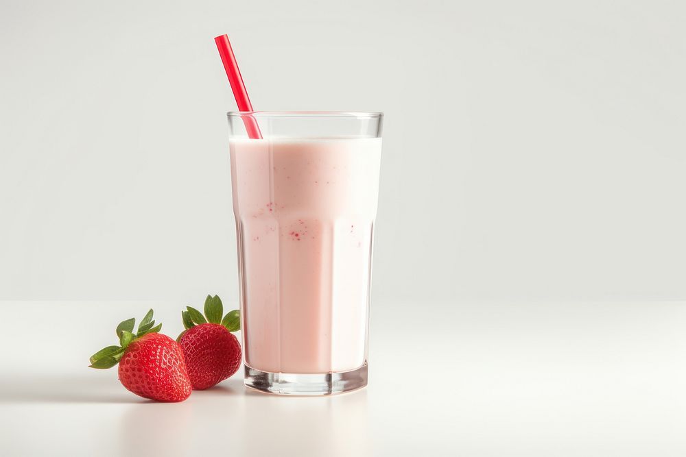 Strawberry milk milkshake smoothie. AI generated Image by rawpixel.