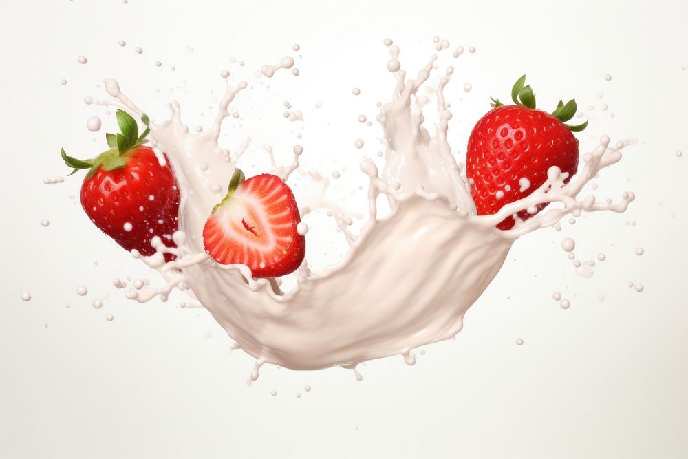 Strawberry milk fruit food. AI generated Image by rawpixel.