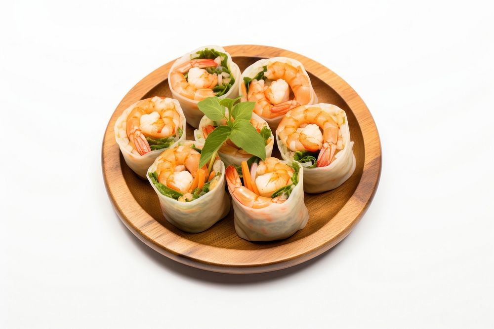 Fresh spring roll dish seafood shrimp. AI generated Image by rawpixel.