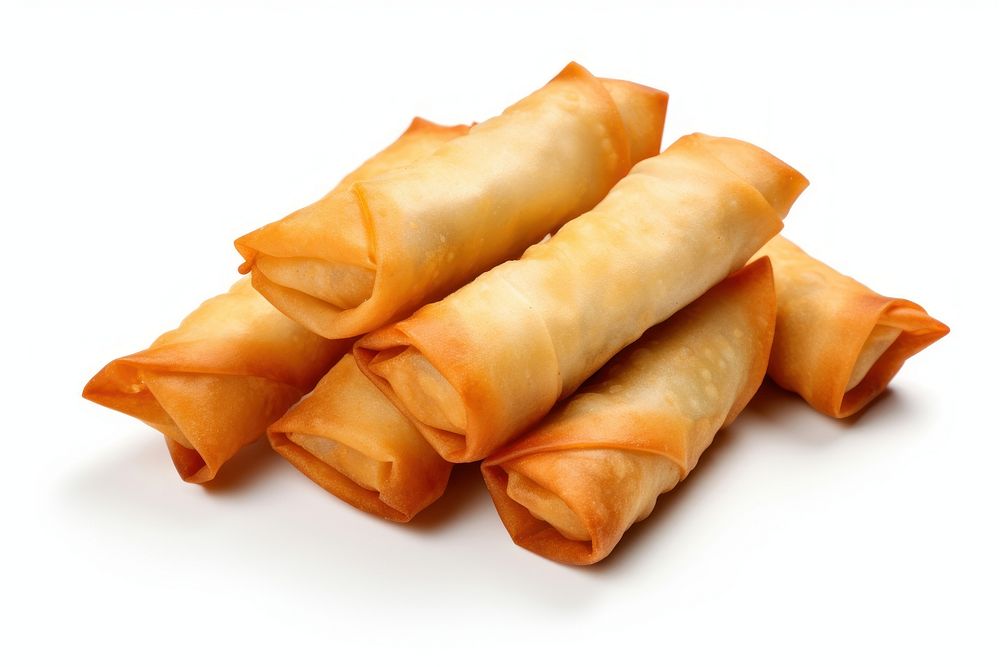Spring roll food white background freshness. AI generated Image by rawpixel.