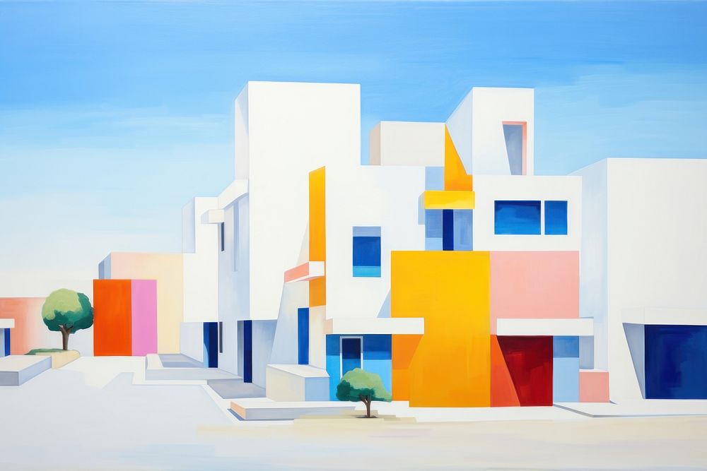 Architecture building painting house. AI generated Image by rawpixel.