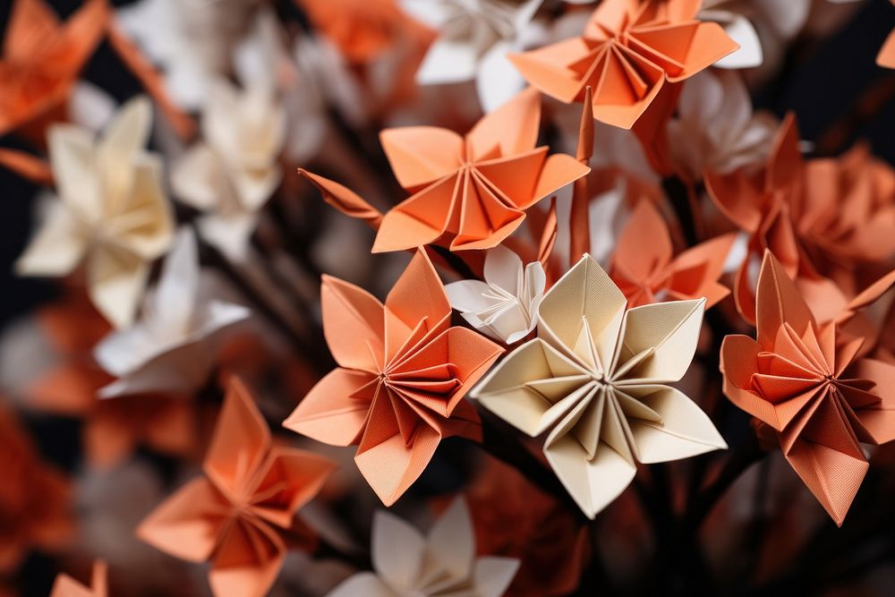 Origami paper flower craft. 