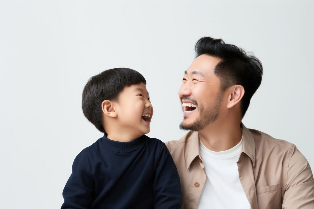 Child laughing father adult. 