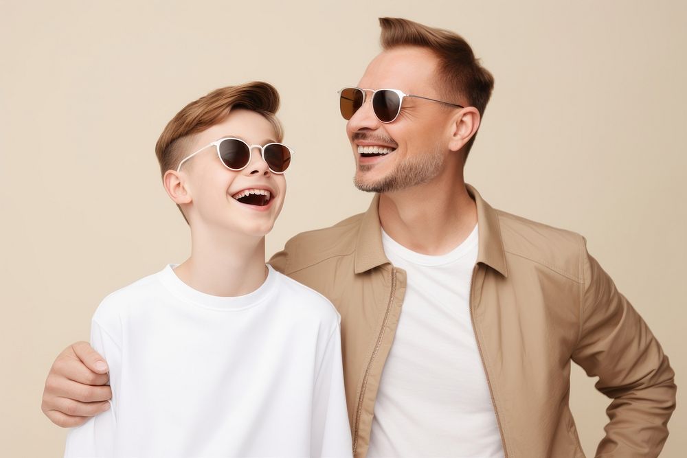 Sunglasses cheerful laughing father. AI generated Image by rawpixel.