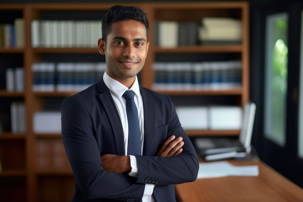 Smiling office adult man. 