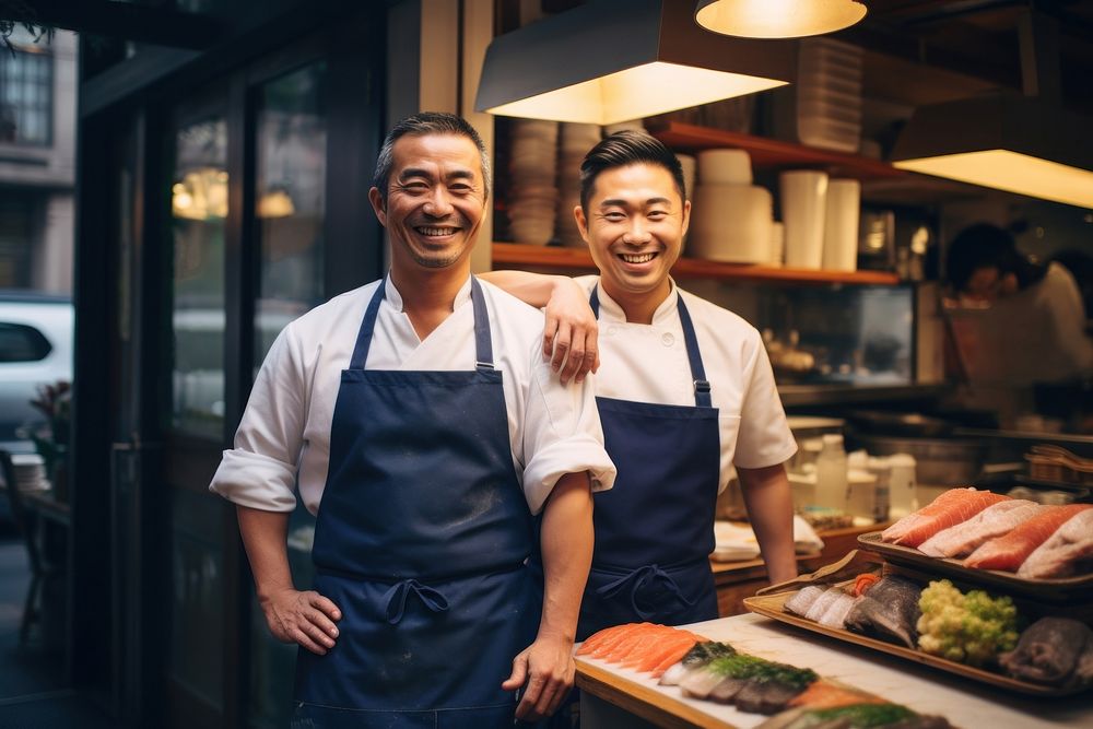 Chef restaurant smiling adult. AI generated Image by rawpixel.