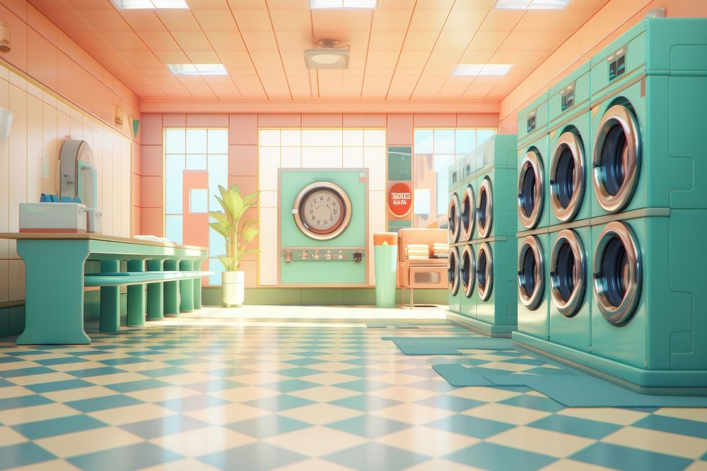 Laundromat appliance laundry dryer. AI generated Image by rawpixel.