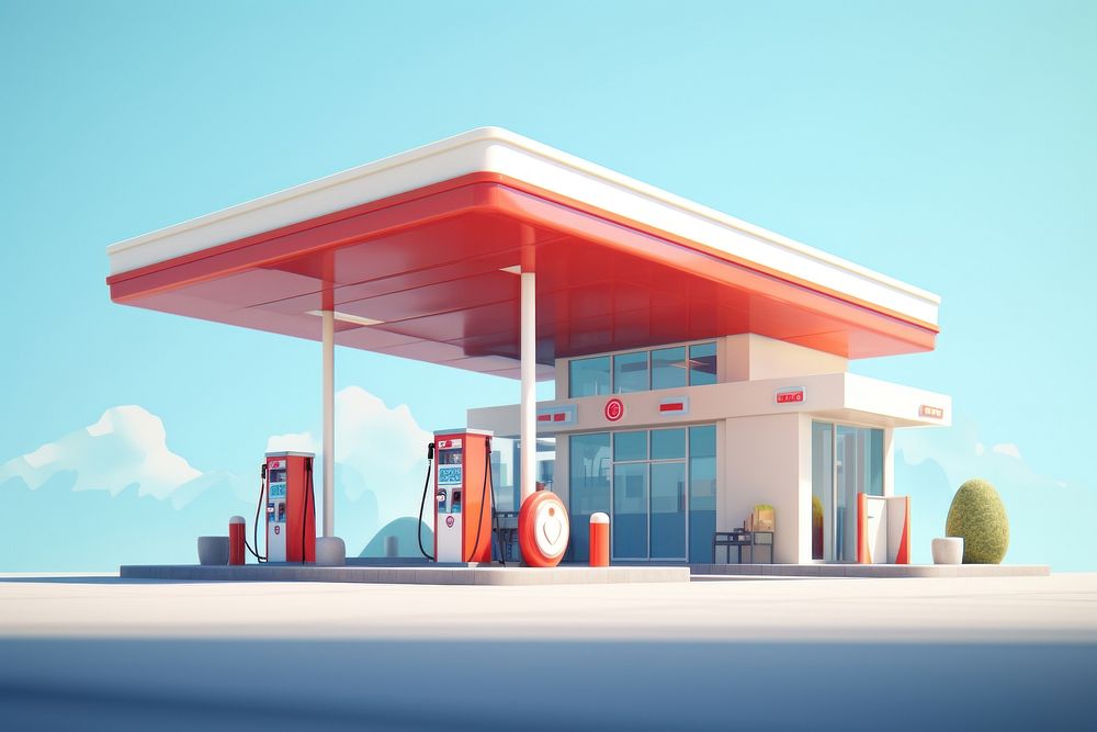 Car architecture gas station petroleum. AI generated Image by rawpixel.