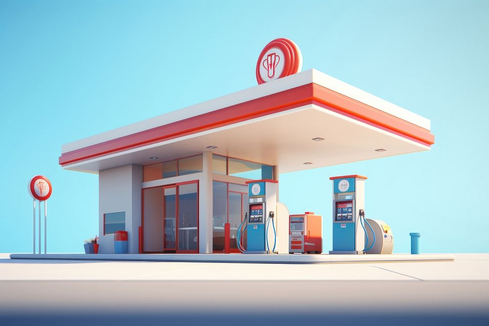 Architecture gas station petroleum gasoline. 