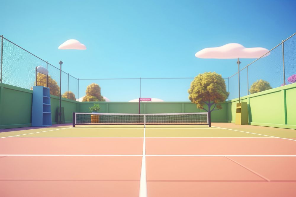 Tennis outdoors sports plant. AI generated Image by rawpixel.