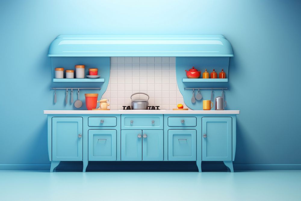 Kitchen furniture sideboard cabinet. AI generated Image by rawpixel.