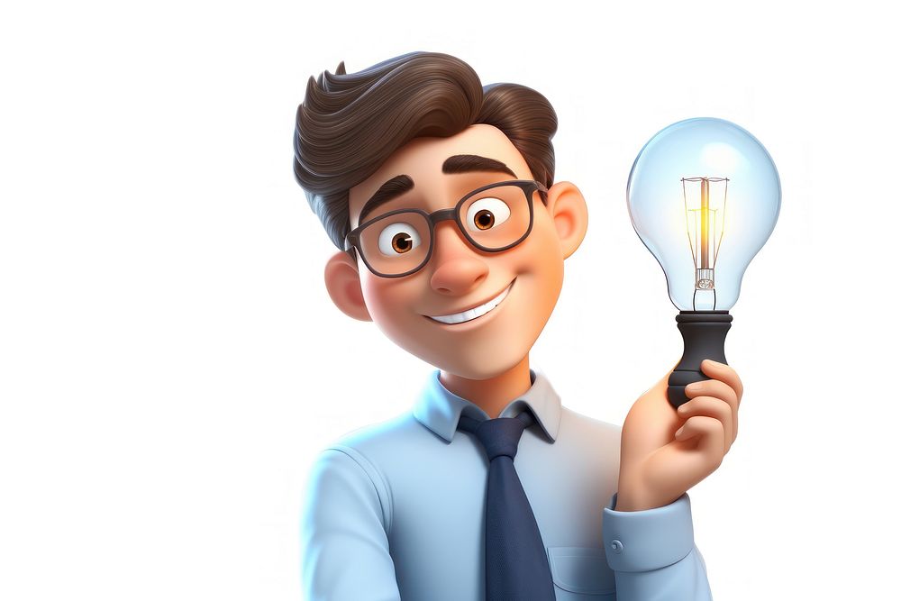 Lightbulb cartoon adult white background. AI generated Image by rawpixel.