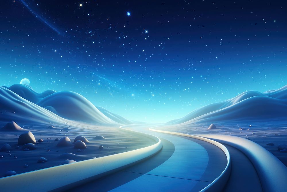 Night sky landscape nature. AI generated Image by rawpixel.