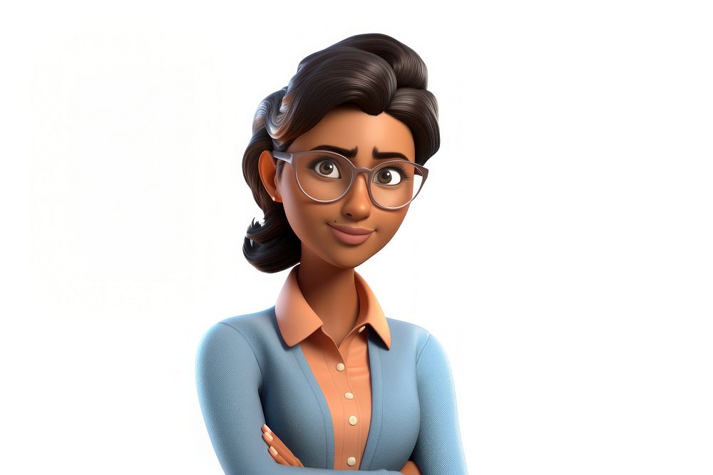 Glasses cartoon adult woman. AI generated Image by rawpixel.