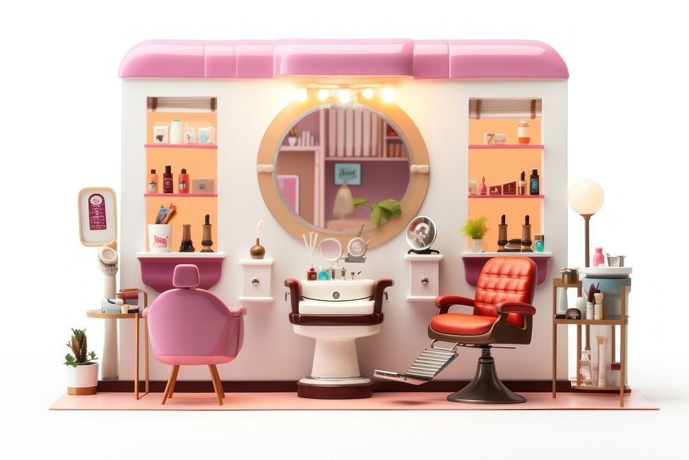 Chair dollhouse furniture bathroom. AI generated Image by rawpixel.