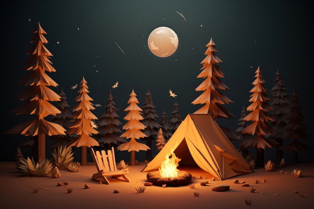 Bonfire outdoors camping nature. AI generated Image by rawpixel.